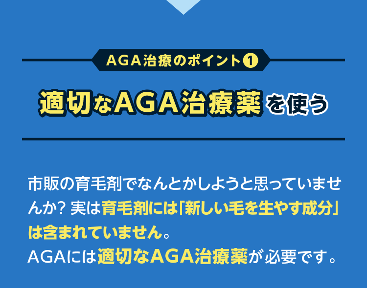 AGA治療のポイント1 適切なAGA治療薬を使う