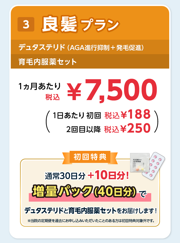 AGA治療プラン3 良髪プラン