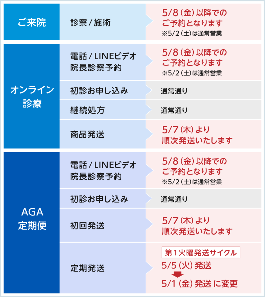 2026GW休業のお知らせ